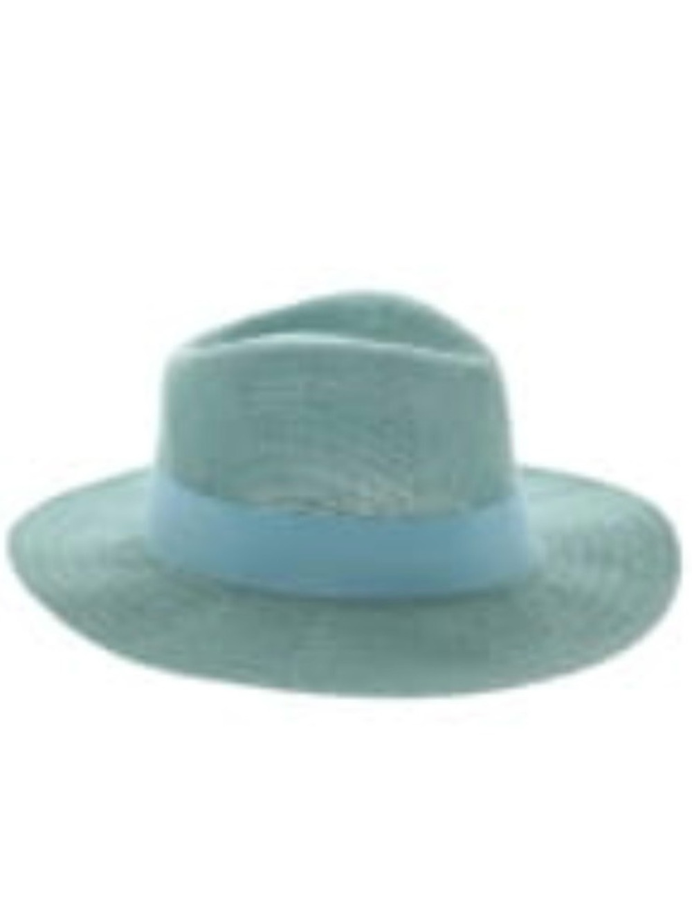 Anthropologie Seafoam Straw Fedora with Sky Blue Band